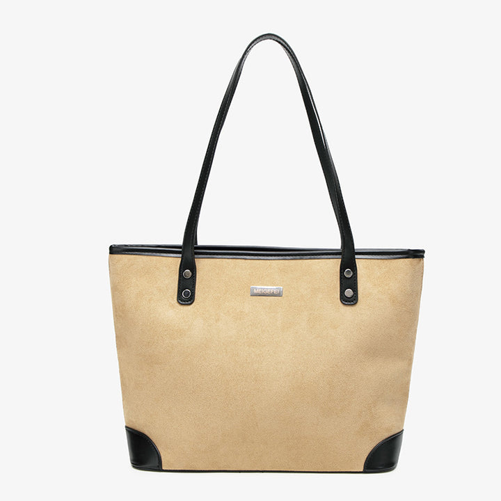 Damen Shopper Tasche mit eleganter Wildlederstruktur Nord Taschen