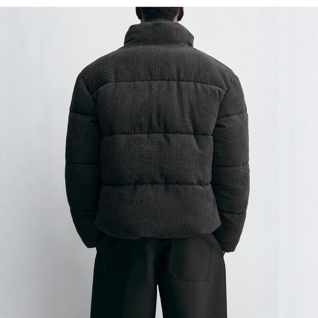 Herren Kurz geschnittene Steppjacke in Cordstruktur mit hohem Stehkragen Nord Taschen