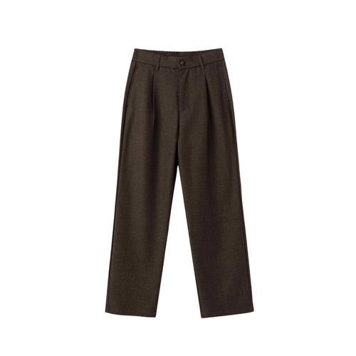 Damen Hochtaillierte weite Bundfaltenhose mit elastischem Rücken Nord Taschen