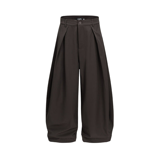 Damen Weite Culotte-Hose mit hoher Leibhöhe, Kellerfalten und verkürztem Saum Nord Taschen