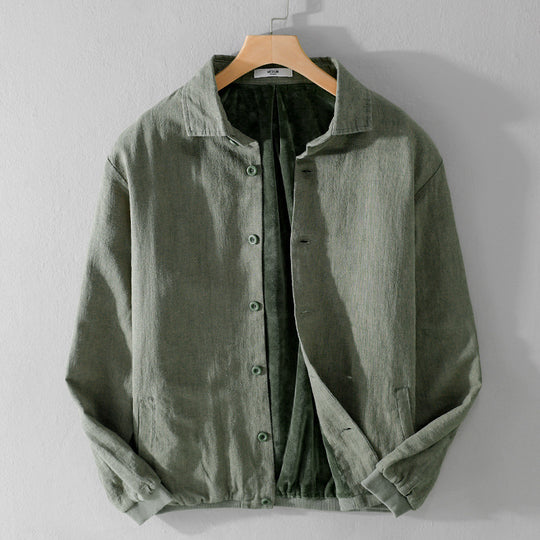 Herren Gefütterte Overshirt-Jacke aus Leinen-Mix Nord Taschen