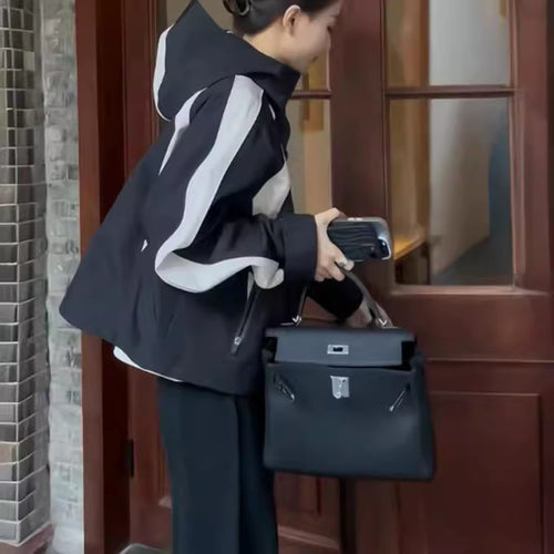 Damen Urbanes Übergangsjacke mit hohem Kragen Nord Taschen