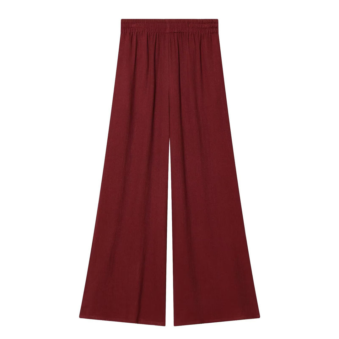 Damen Extraweite Leinenoptik-Hose mit hohem Elastikbund und Palazzoschnitt Nord Taschen