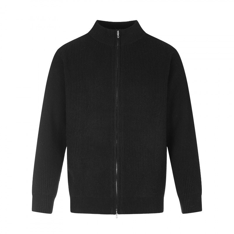 Unisex Reißverschluss-Strickjacke im Boxy‑Cut mit Stehkragen und Rippenstruktur Nord Taschen