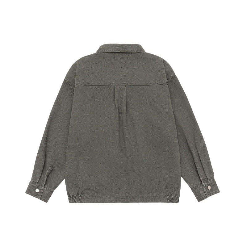 Unisex Oversize Workwear-Blousonjacke mit Druckknopf‑Front und Elastbund Nord Taschen