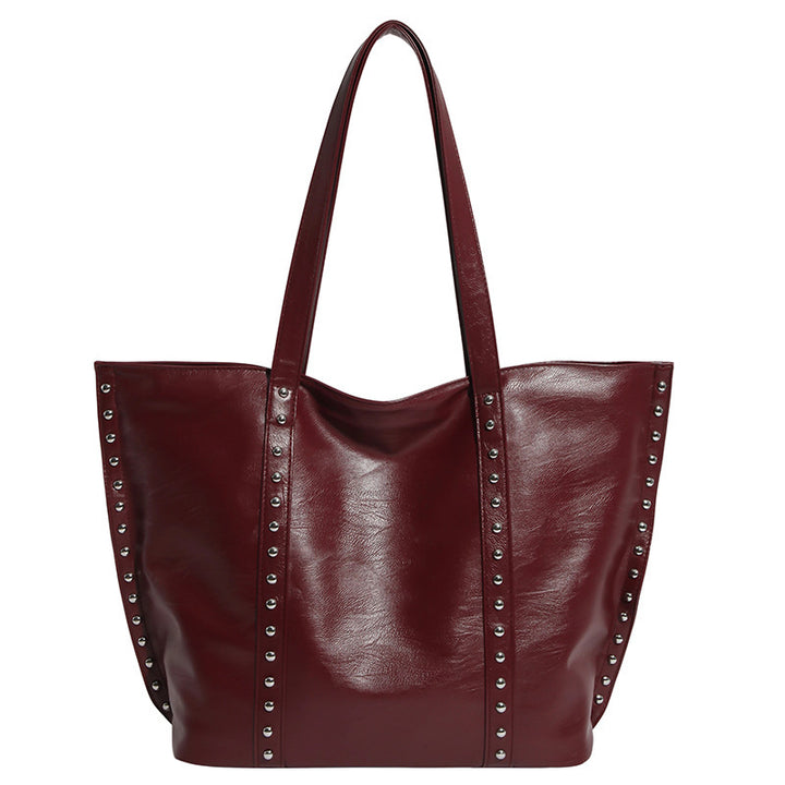 Damen Shopper Tasche mit modischen Nieten Nord Taschen