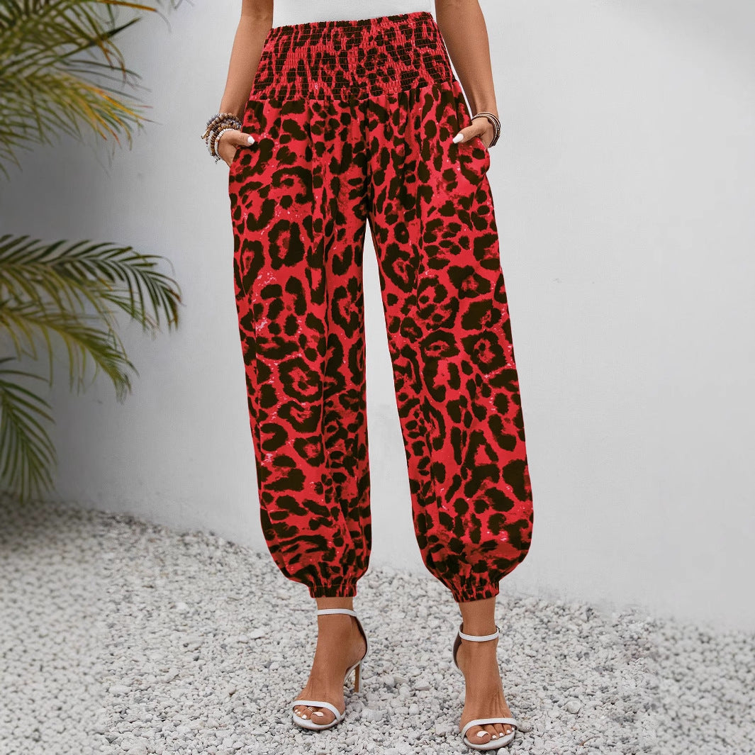 Damen weite Leopardenmuster-Hosen