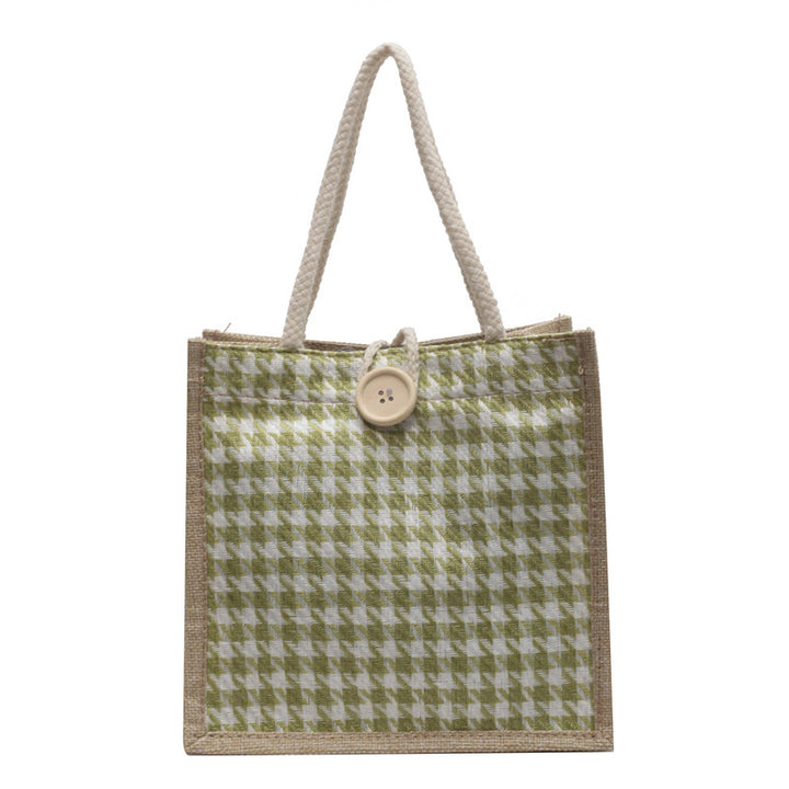 Damen Jute-Bag im klassischen Hahnentrittmuster Nord Taschen