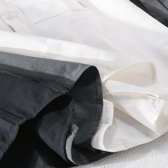 Herren Lockeres Hemdjacken-Overshirt aus Soft‑Twill mit integriertem Layer‑T‑Shirt und aufgesetzter Brusttasche Nord Taschen