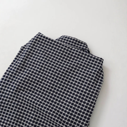 Damen Oversize kariertes Hemd mit abgerundetem Saum Nord Taschen