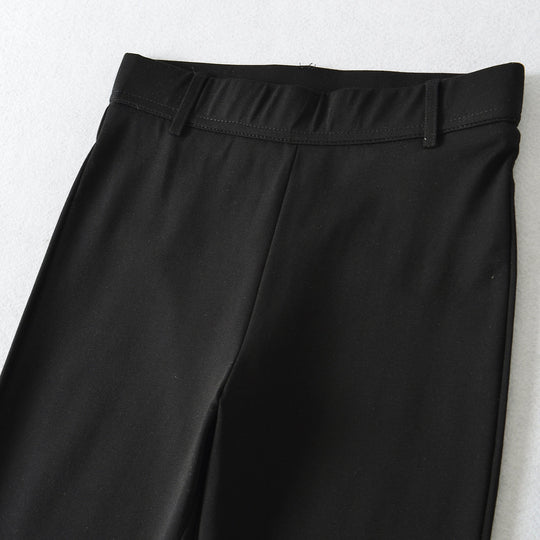 Damen Capri-Stretchhose mit hohem Bund, schmaler Silhouette und Bein-Schlitz Nord Taschen