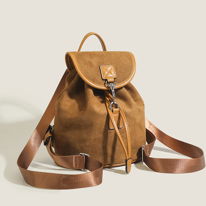 Damen Rucksack mit elegantem Veloursleder und praktischem Kordelzug Nord Taschen