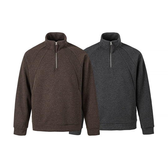 Unisex Halb‑Zip Oversize Sweatshirt mit Stehkragen und Raglanärmeln Nord Taschen