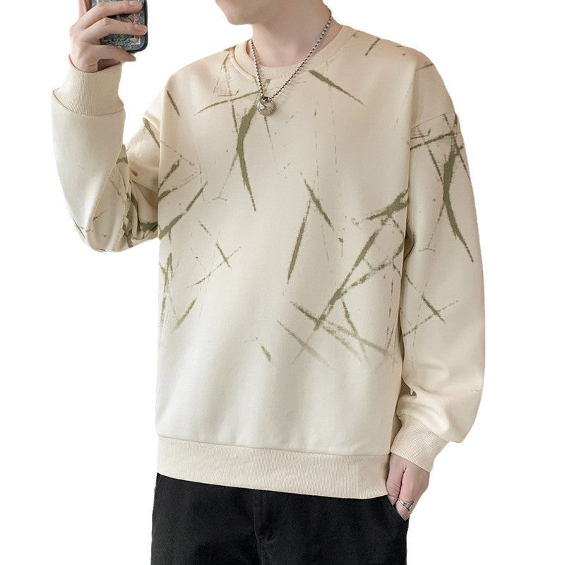 Herren Sweatshirt mit abstraktem Print, Rundhalsausschnitt und relaxed Fit Nord Taschen