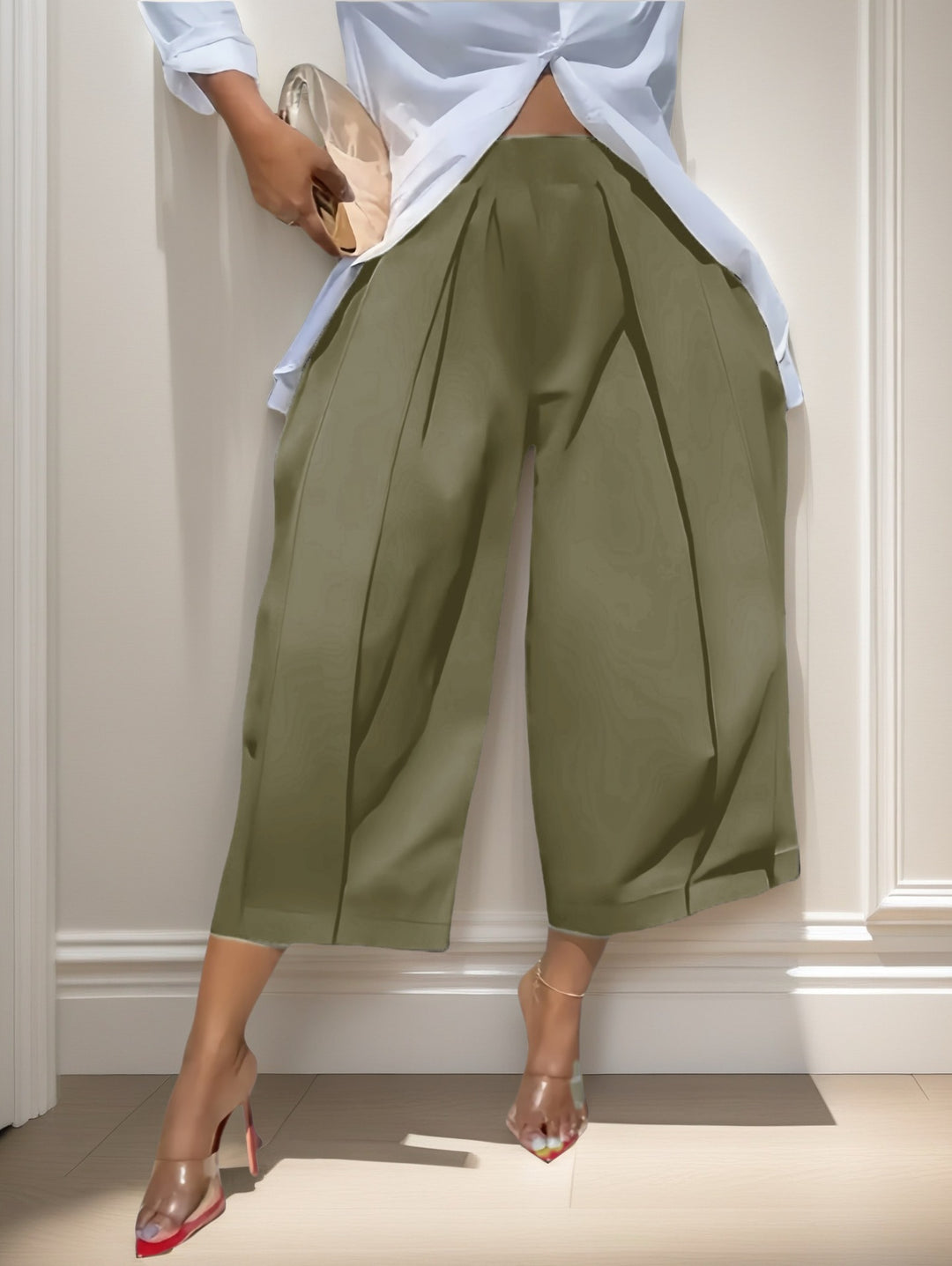 Damen Culotte-Hose mit weitem Bein und präzisen Bügelfalten Nord Taschen