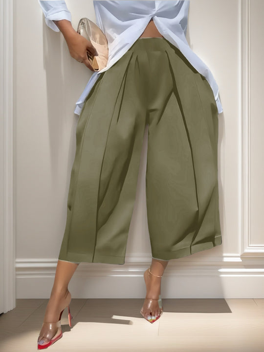 Damen Culotte-Hose mit weitem Bein und präzisen Bügelfalten Nord Taschen