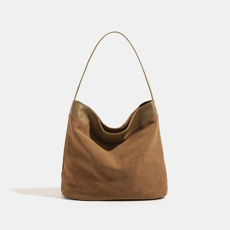 Damen Hobo Tasche aus hochwertigem Wildleder mit elegantem Lederbesatz Nord Taschen