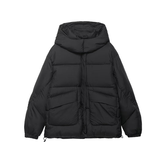 Damen Kurze boxy Funktionsjacke mit Kapuze, wattierter Isolierung und diagonalen Reißverschlusstaschen Nord Taschen