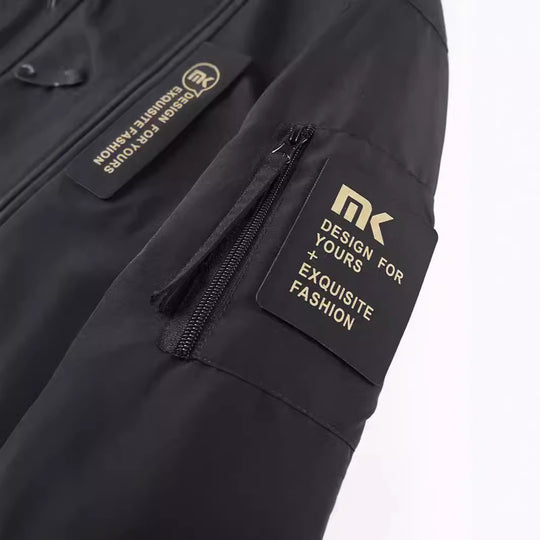 Herren Kapuzen-Fieldjacke mit Camouflage-Netzfutter und wasserabweisender Utility-Außenlage Nord Taschen