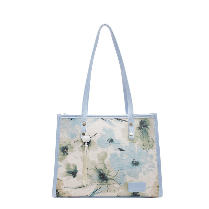 Damen Shopper-Tasche mit floralem Design und elegantem Kettenanhänger Nord Taschen