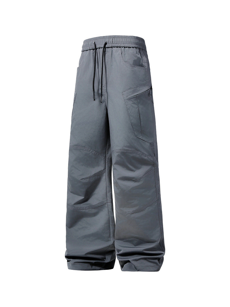 Herren Weite technische Cargohose mit elastischem Bund und schräger Reißverschlusstasche Nord Taschen