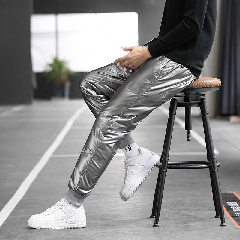 Herren Isolierte Nylon-Jogginghose mit gesteppter Thermofütterung, Tunnelzug & elastischen Bündchen Nord Taschen