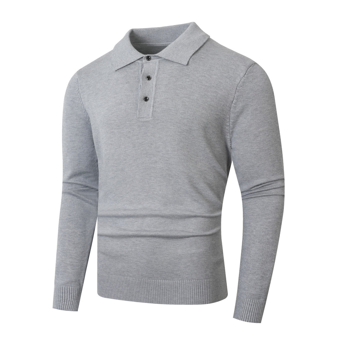 Herren Feinstrick-Poloshirt mit langem Arm und Dreiknopfleiste Nord Taschen