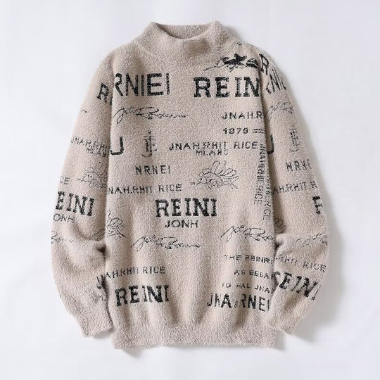 Damen Kuscheliger Oversized Pullover mit hohem Kragen Nord Taschen