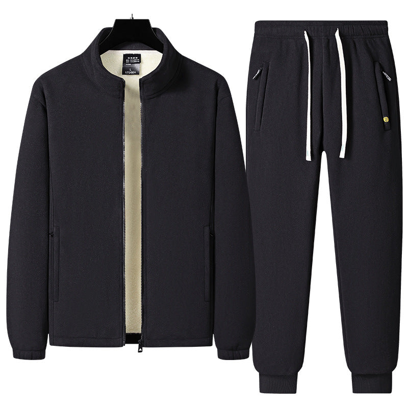 Herren Dreiteiliges Thermo-Fleece-Trainingsset mit wattierter Weste und Jogginghose Nord Taschen