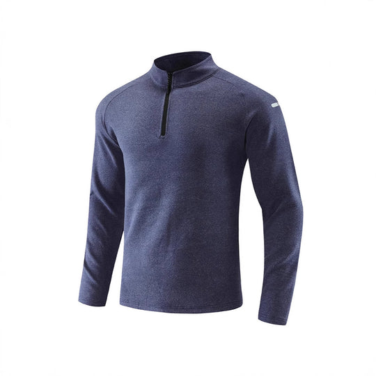 Herren Atmungsaktives Funktions-Langarmshirt mit Stehkragen und kurzem Reißverschluss Nord Taschen