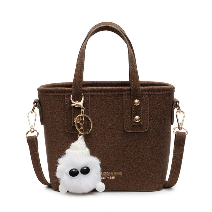 Damen Mini-Tasche mit abnehmbarem Plüschanhänger Nord Taschen
