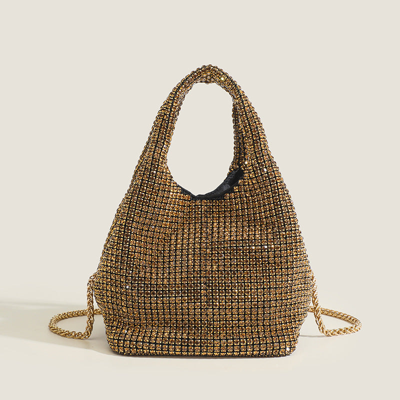 Damen Glamouröse Shopper-Tasche mit funkelndem Strass und modischem Kettenhenkel Nord Taschen