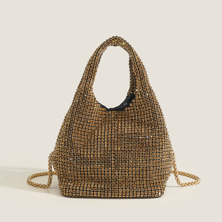 Damen Glamouröse Shopper-Tasche mit funkelndem Strass und modischem Kettenhenkel Nord Taschen