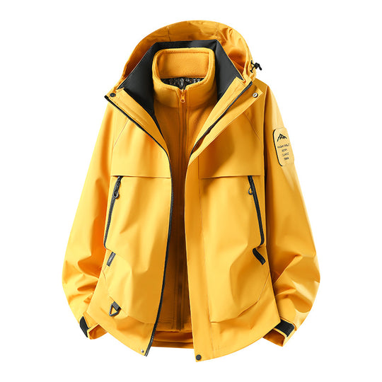 Herren modulare wasserdichte Outdoorjacke mit herausnehmbarer Fleece-Innenjacke, Kapuze und Reißverschlusstaschen Nord Taschen