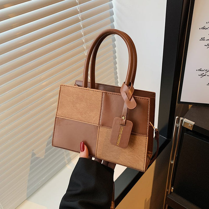 Damen elegante Handtasche mit strukturiertem Patchwork-Design Nord Taschen
