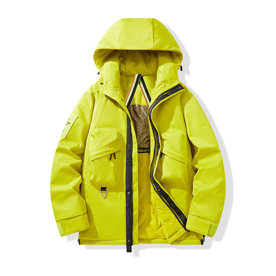 Herren Technischer Utility-Parka mit Kapuze, multifunktionalen Fronttaschen und Thermofutter Nord Taschen