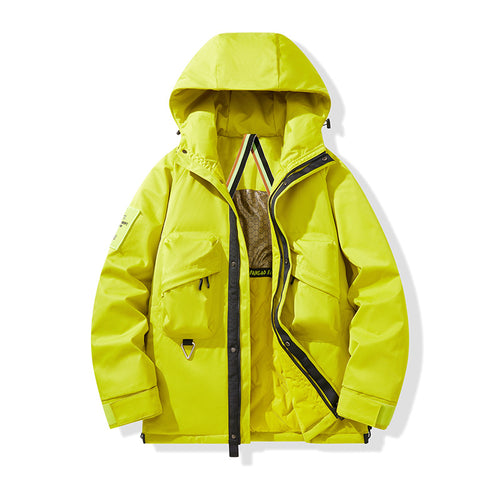 Herren Technischer Utility-Parka mit Kapuze, multifunktionalen Fronttaschen und Thermofutter Nord Taschen