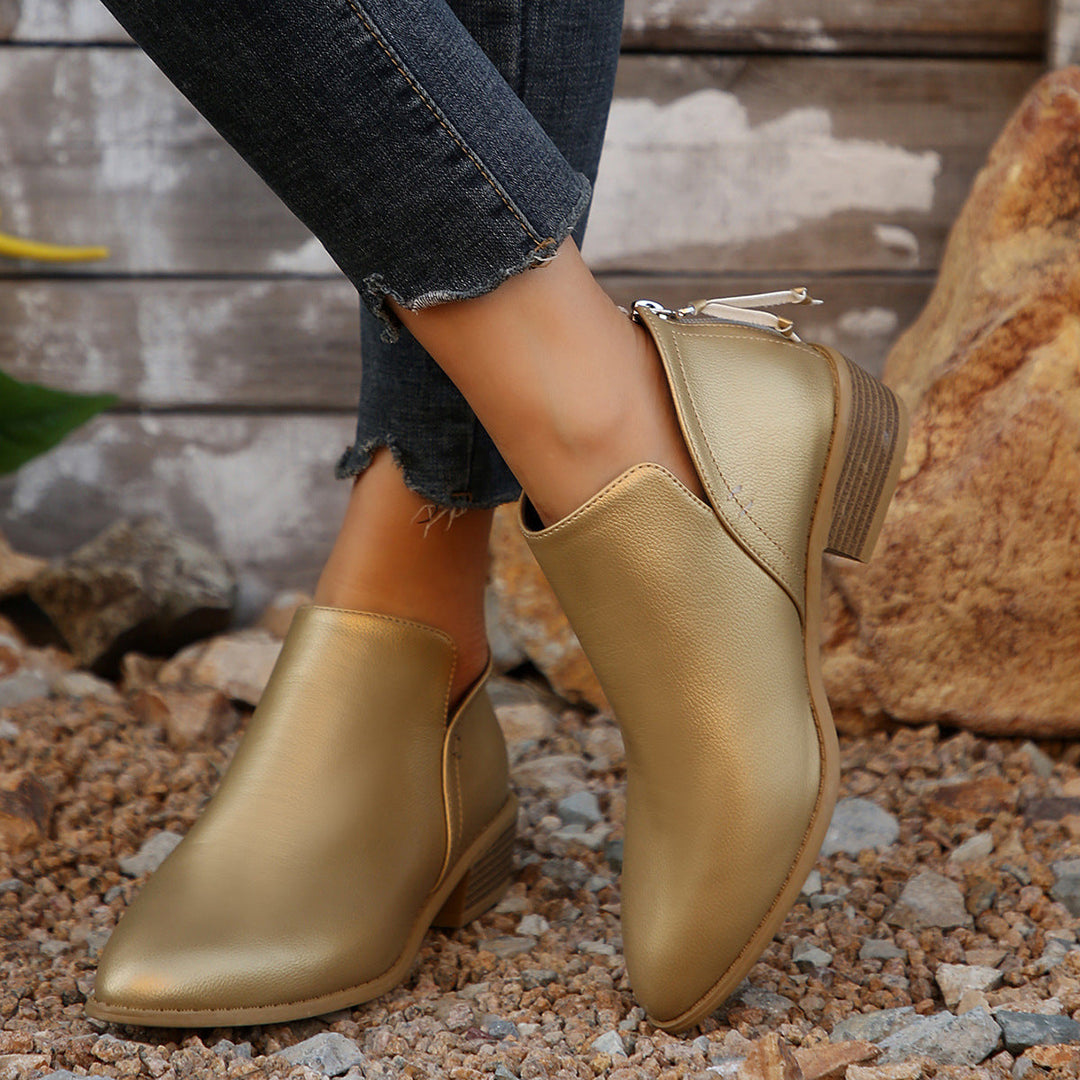 Damen elegante Stiefeletten mit modischem Reißverschluss und komfortablem Fußbett Nord Taschen
