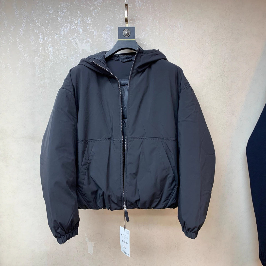 Herren Boxy-Kurzblouson mit Kapuze, elastischem Saum und verdecktem Reißverschluss Nord Taschen