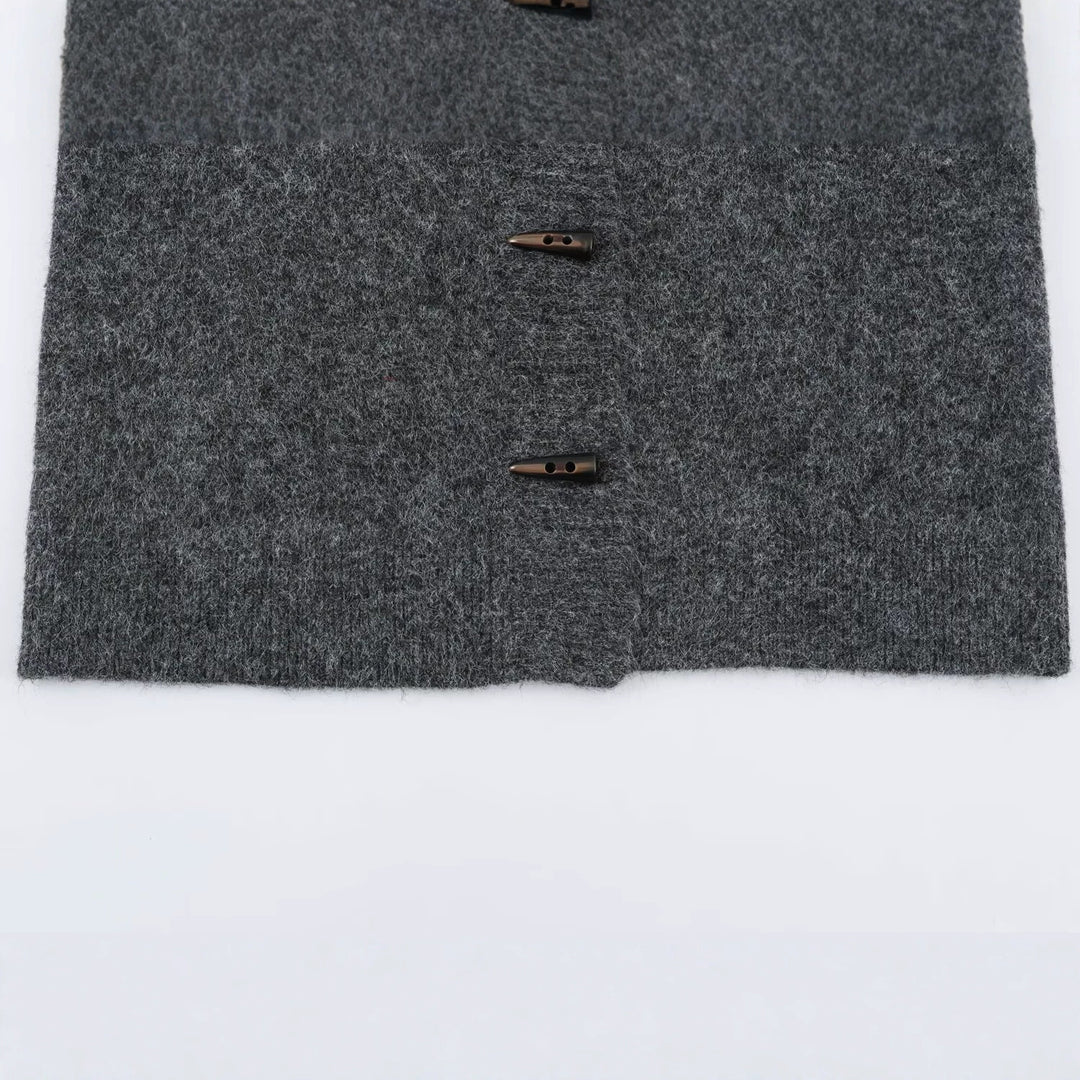 Damen Norwegisch gemusterter Wollmix-Dufflecoat mit Schalkragen und Knebelverschlüssen Nord Taschen