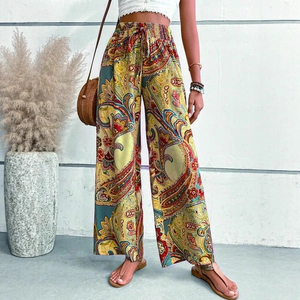 Damen Weite Hosen mit paisley Muster
