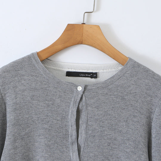Damen Feinstrick-Bolero mit eingearbeitetem Hemd-Panel und Knopfdetails Nord Taschen
