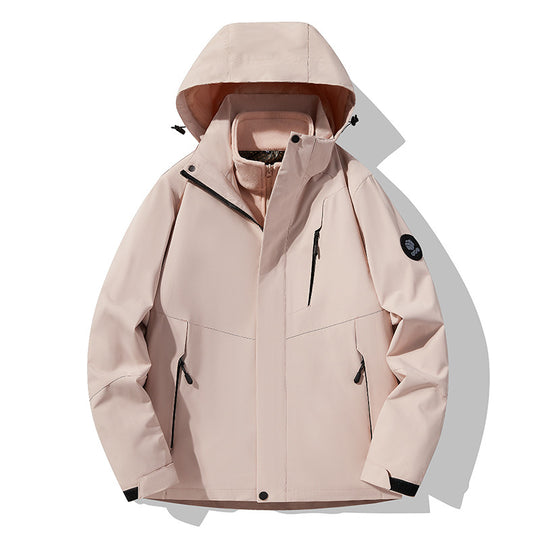 Herren Softshell-Outdoorjacke mit abnehmbarer Fleece‑Innenlage, verstellbarer Kapuze und wasserabweisenden Reißverschlüssen Nord Taschen