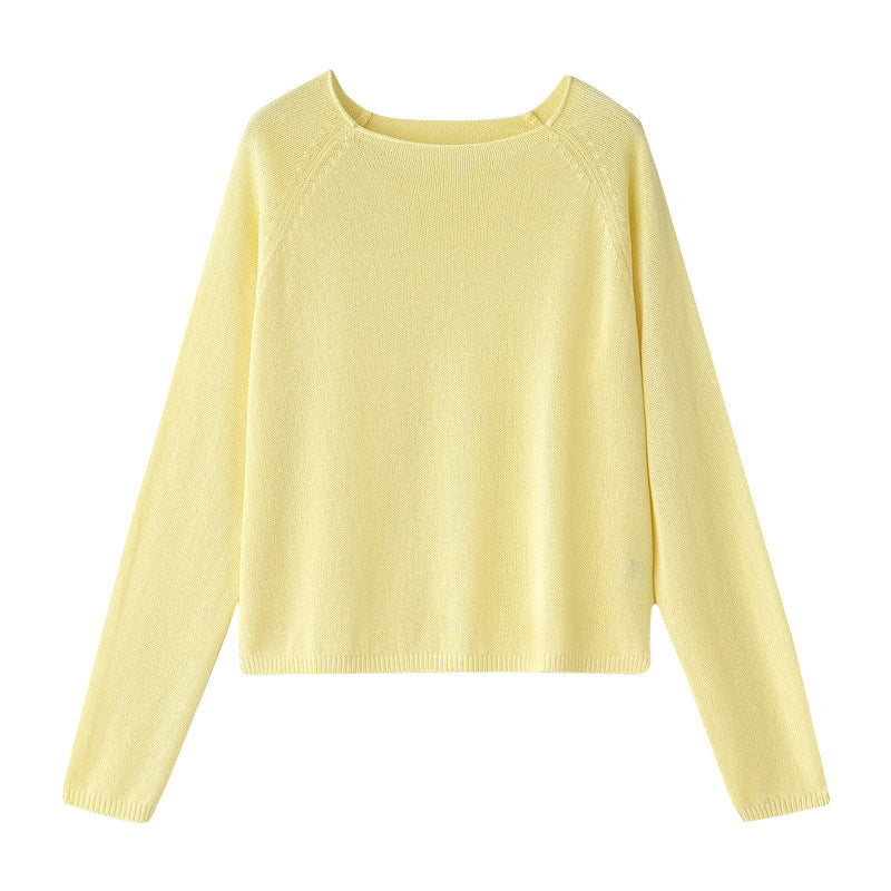 Damen Feinstrickpullover mit Raglanärmeln und weiter Passform Nord Taschen
