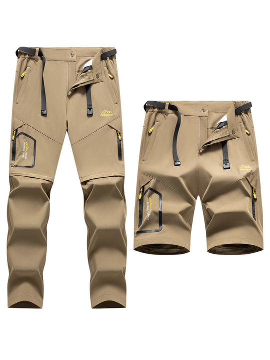 Herren Technische Softshell Zipp‑Wanderhose mit abnehmbaren Beinen und verstellbarem Gürtel Nord Taschen