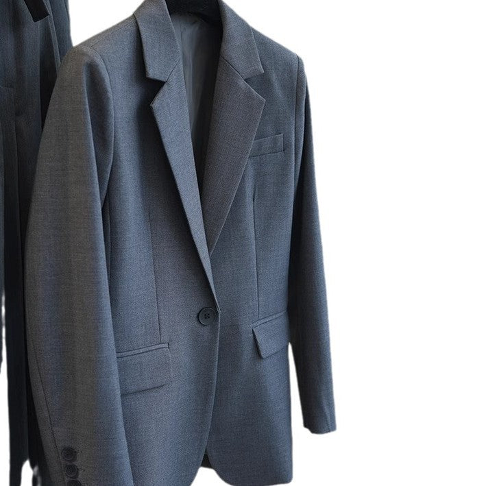 Damen Klassischer taillierter Ein-Knopf-Blazer aus feinem Wollmix Nord Taschen