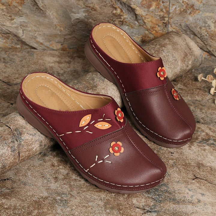 Damen Bequeme Clogs mit floralem Design und ergonomischem Fußbett
