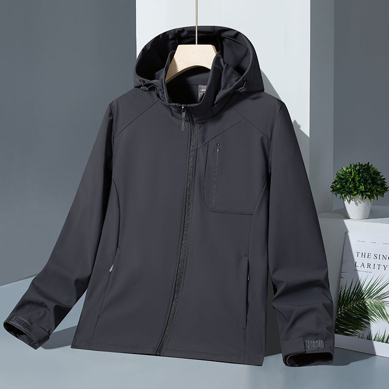Damen Leichte Softshell-Kapuzenjacke mit wind- und wasserabweisender Membran und Brust-Reißverschlusstasche Nord Taschen