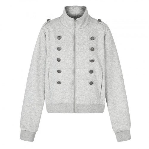 Unisex Sweatjacke im Military-Look mit doppelter Knopfleiste Nord Taschen