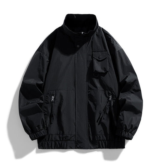 Herren Leichte technische Utility-Übergangsjacke mit Stehkragen und Multifunktionstaschen Nord Taschen